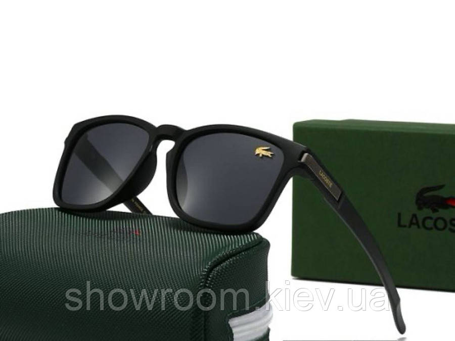 Чоловічі чорні сонцезахисні окуляри з поляризацією Lacoste (23028)