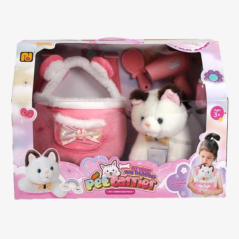 Кошеня 933-141 E (8/2) звук серцебиття, сумка-переноска, пляшечка, фен, щітка, в коробці, в коробці, фото 1