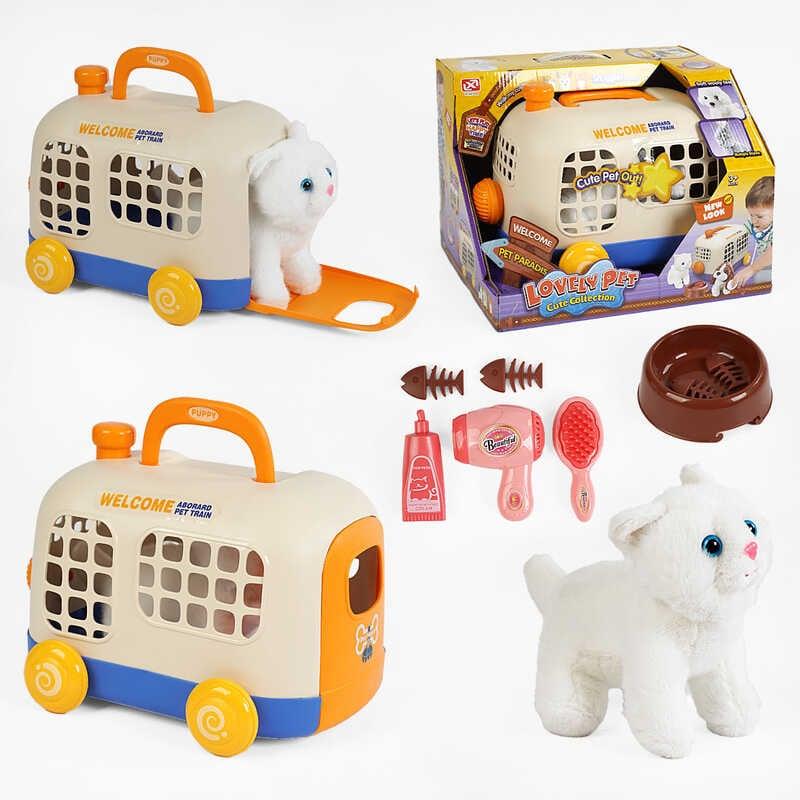 Кошеня з аксесуарами 913-2 (18) набір грумера, миска, їжа, переноска, в коробці, фото 1