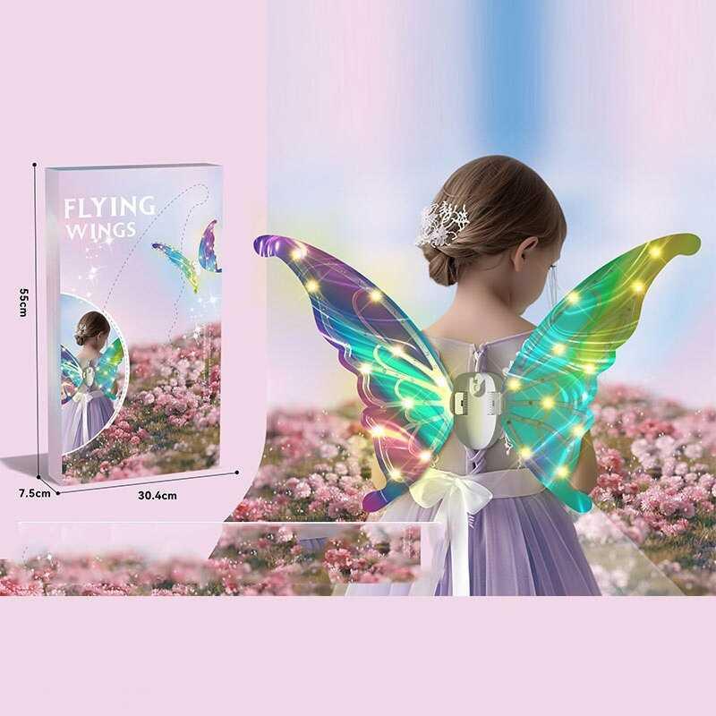 Крила 606-21 (24) працюють від батарейок, підсвічування, рух крилами, мелодія, ремінці для кріплення, в коробці, фото 1