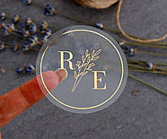 Преміум-наліпки з логотипом і золотим друком | Брендові наліпки на плівці 40×40 мм, фото 3