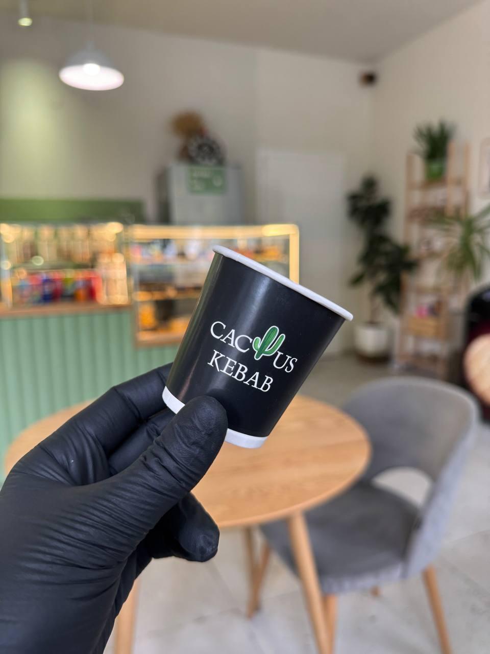 Брендовані паперові склянки 110 мл | Двошарові преміум'янки з логотипом і ламінацією 20000, фото 1