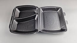 Ланчбокс зі спіненого полістиролу з кришкою (390*242*74) чорний МВ-2 (150 шт.)