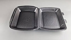 Ланчбокс зі спіненого полістиролу з кришкою (390*242*74) чорний МВ-1 (150 шт.)