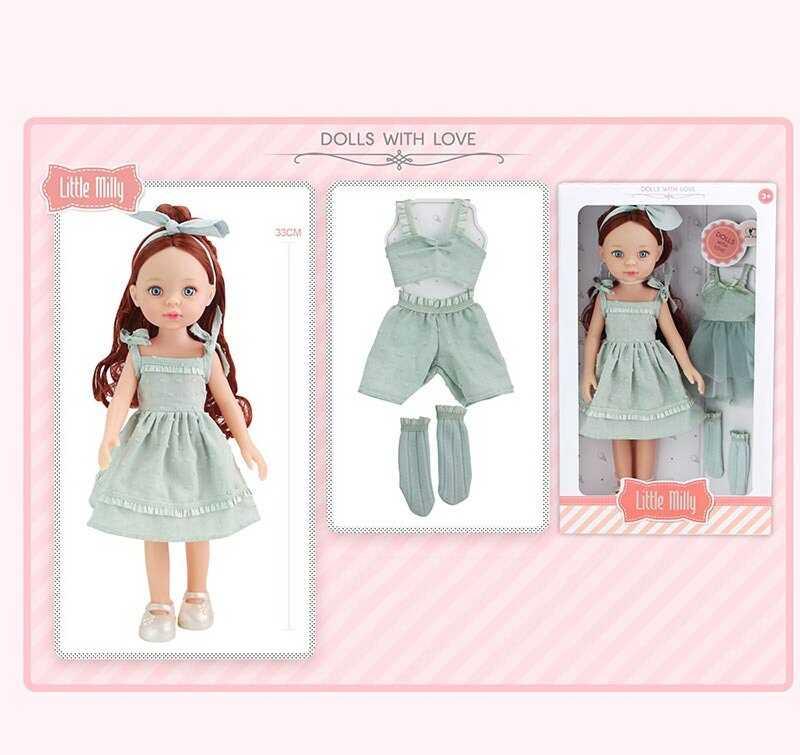 Лялька 91098 I (36) висота 33 см, костюм, шкарпетки, обруч, в коробці, фото 1