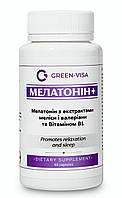 Мелатонін+ 60кап., безсоння та зниження якості та тривалості сну, Грін-Віза.