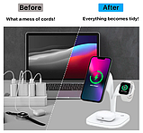 Бездротова Зарядка Qi 5in1 wireless charger Wels YM-UD22 15W Док-станція для iPhone/iWatch/Airpods, фото 6