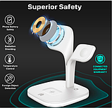 Бездротова Зарядка Qi 5in1 wireless charger Wels YM-UD22 15W Док-станція для iPhone/iWatch/Airpods, фото 4
