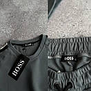 Костюм чоловічий літній сірий футболка та шорти фірмовий Hugo Boss, фото 4