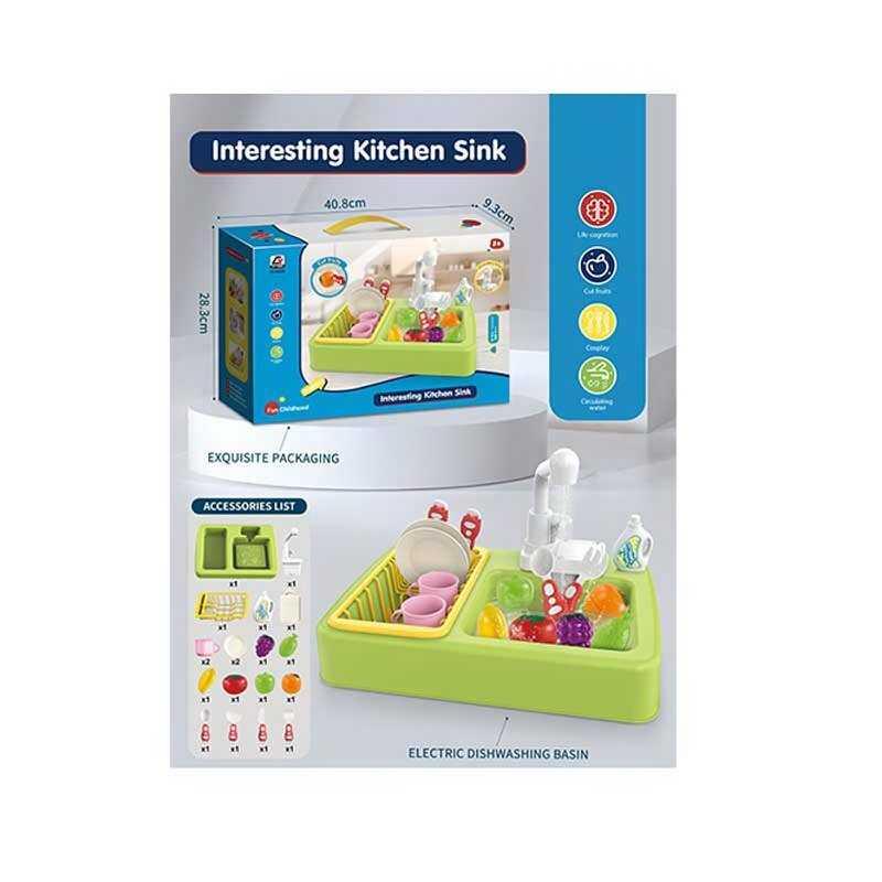 Мийка для посуду CY 8036 B (18/2) автоматична подача води, сушарка, посуд, фрукти на липучках, в коробці, фото 1