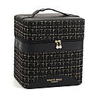 Косметичка-органайзер з дзеркалом (27х18х27см), Чорний / Дорожня косметичка / Кейс для косметики, фото 3