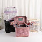 Косметичка-органайзер з дзеркалом (27х18х27см), Чорний / Дорожня косметичка / Кейс для косметики, фото 2