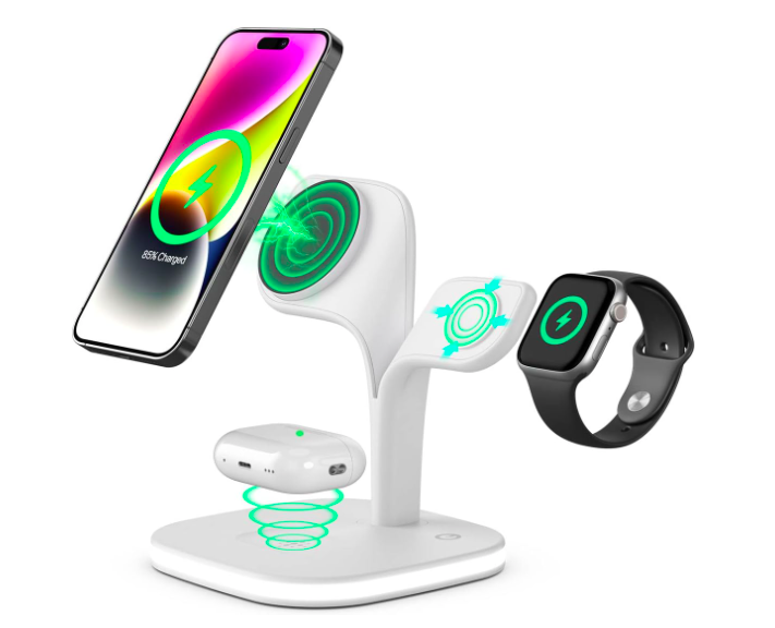 Бездротова Зарядка Qi 5in1 wireless charger Wels YM-UD22 15W Док-станція для iPhone/iWatch/Airpods