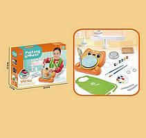 Набір для гончарства XJ 559 (24) електричне коло для гончарства, від мережі, глина, інструменти, фарби, палітра, пензлики, фартух,