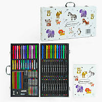 Набір для малювання C 65297 (10) маркери, воскові олівці, пастелі, пензлики, олівці, стиранка, точилка, у валізі