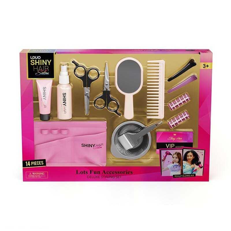 Набір перукаря 626020 (18) 13 елементів, ножиці, люстерко, гребінець, набір для фарбування, заколки, кишеня для інструментів, в, фото 1