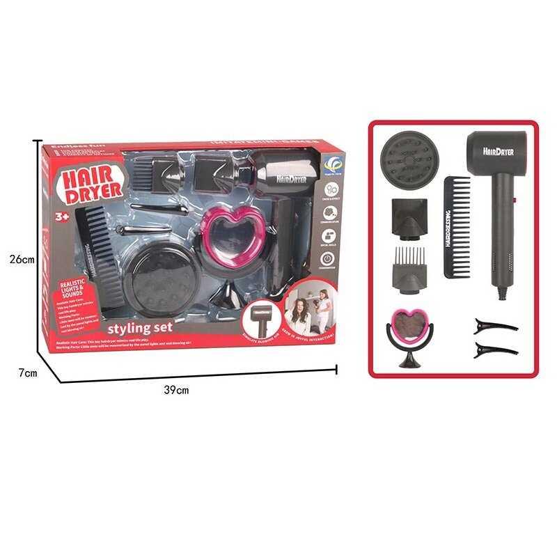 Набір перукаря YF 820 D-2 (42/2) функціональний фен, на батарейках, аксесуари, в коробці, фото 1