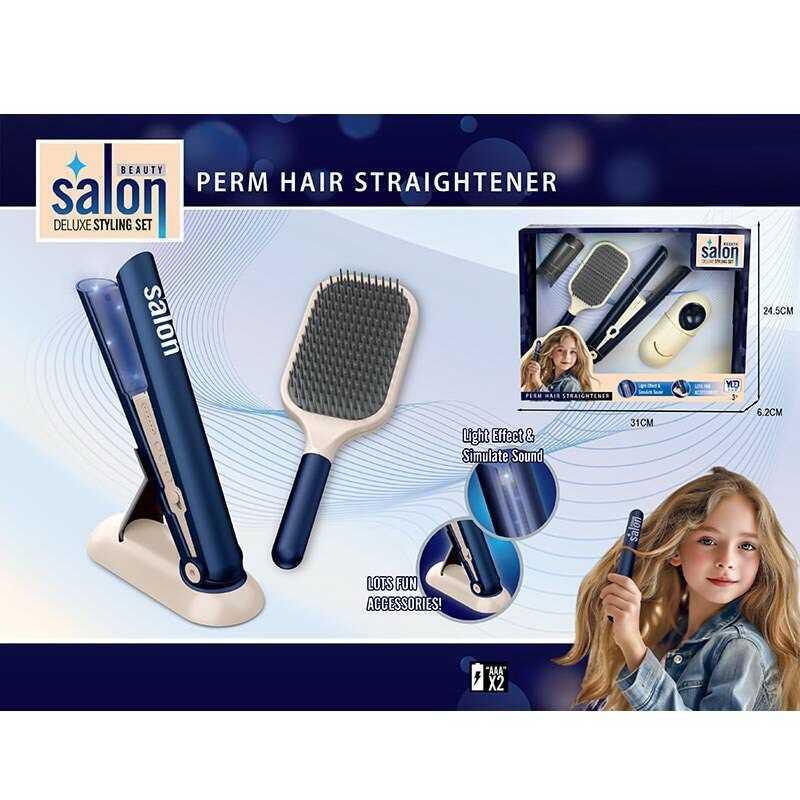 Набір перукаря YLQ 110 (36/2) стайлер на батарейках, звук, підсвітка, підставка, щітка для волосся, на батарейках, в коробці, фото 1