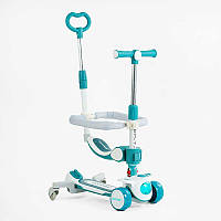 Самокат дитячий триколісний - 5в1 колеса PU125х40мм зі світлом, укр озвучування та підсвічування платформи, захисний бампер