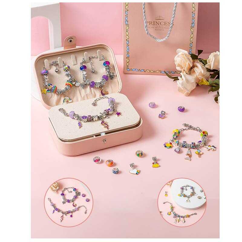 Набір прикрас DLS 1127 (48) 6 основ для браслетів, 3 основи для намиста, шарми, шкатулка, в коробці, фото 1