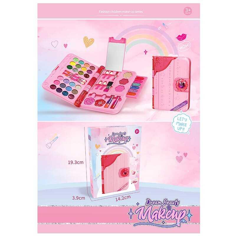 Набір косметики M 636 (48/2) тіні, глітери, помади, блиски для губ, рум’яна, лаки, пензлі, дзеркальце, в коробці, фото 1