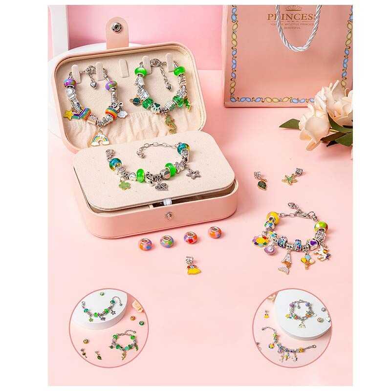 Набір прикрас DLS 1131 (48) 12 основ браслетів, шарми, шкатулка, в коробці, фото 1