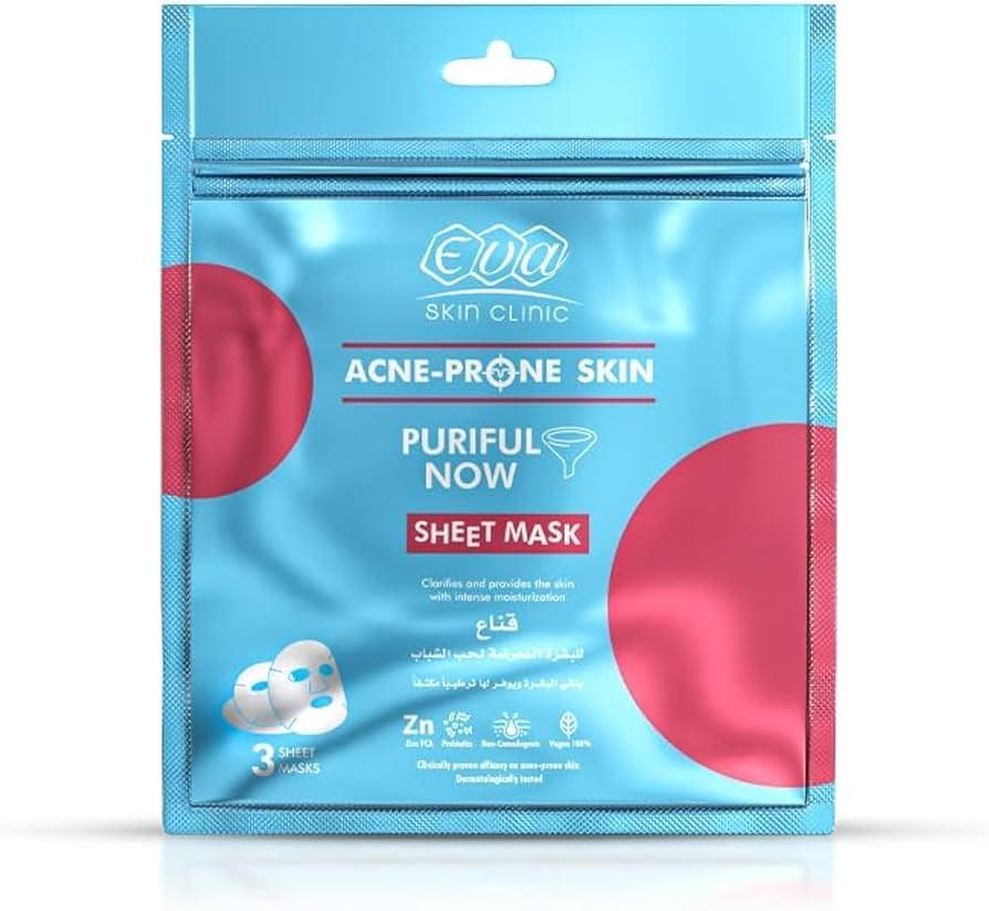 Маска-плівка для проблемної шкіри Eva Skin Clinic Acne-Prone, 3 шт.