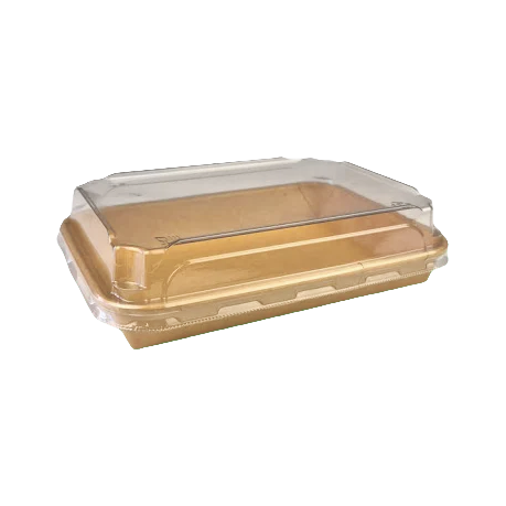 Упаковка для суші крафтова з кришкою PET 925мл 254х180х45мм LFSK925