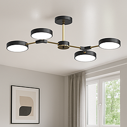 Люстра Абстракція Sirius 72W до 18 кв.м колір Чорний + Золото B X13246/4 BK+FGD черная
