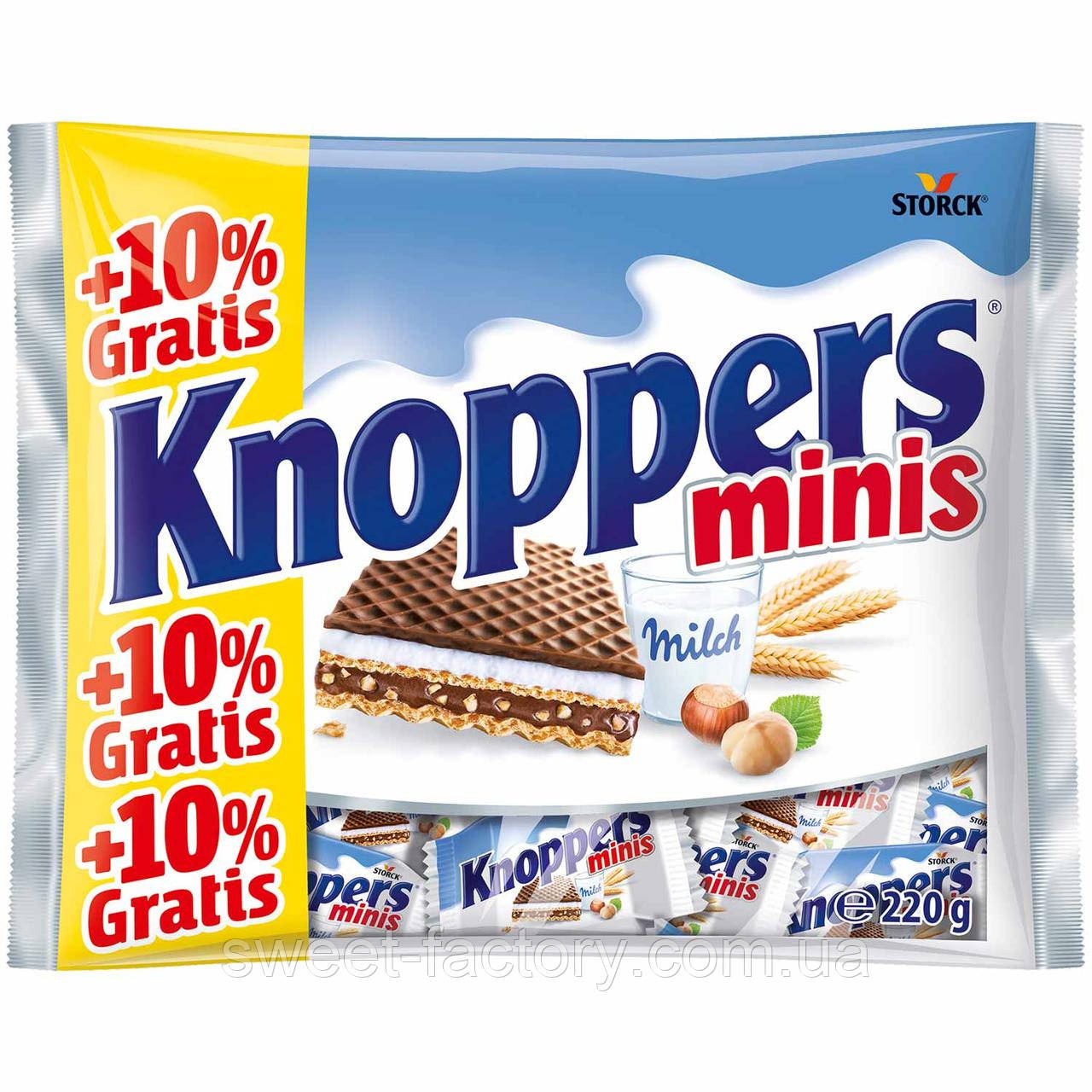 Вафлі Storck Knoppers Minis Milch 220g, фото 1