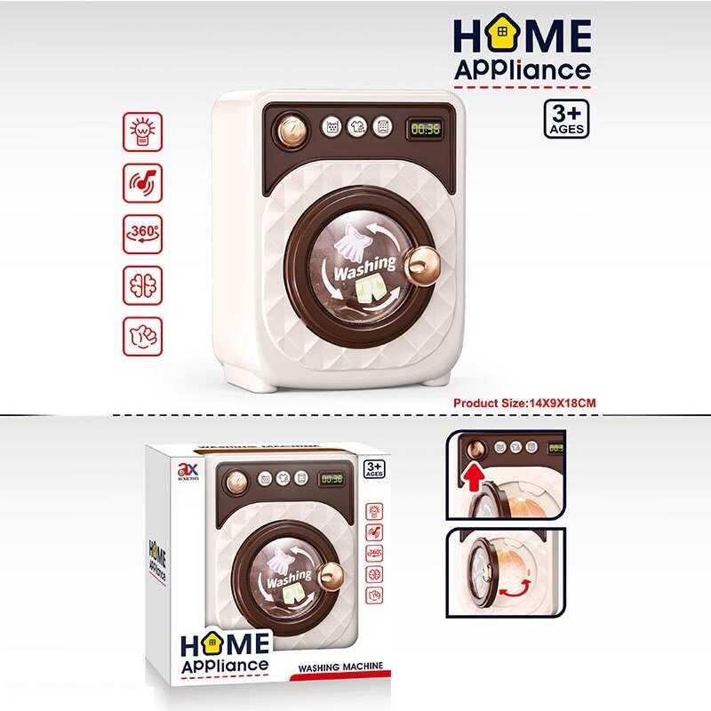 Пральна машина 6909 A (80/2) розмір - 14х9х18 см, підсвічування, звуки, рухомі елементи, на батарейках, в коробці, фото 1