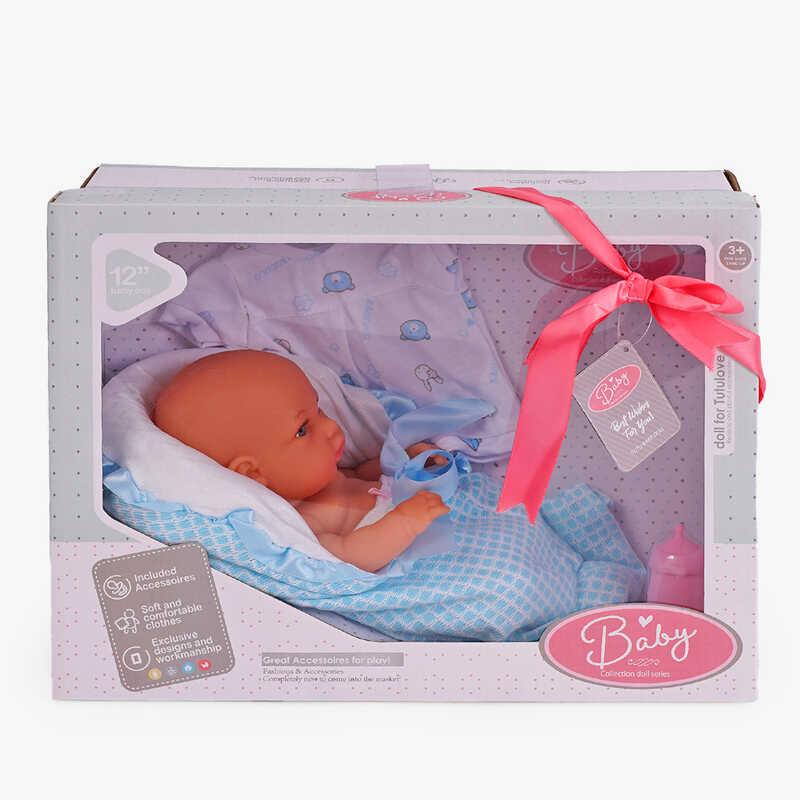 Пупс 9576 (18) п’є з пляшечки, аксесуари, висота 29 см, в коробці, фото 1