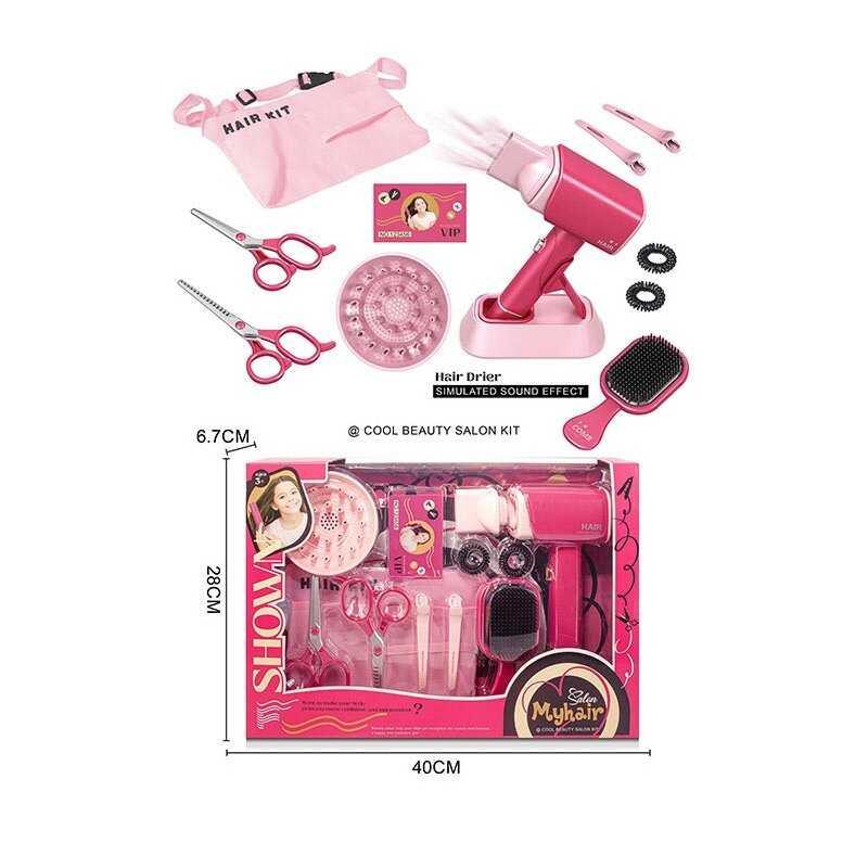 Набір перукаря 2802-1 (36/2) фен видуває повітря, підсвітка, щітка, ножиці, затискачі для волосся, карта VIP клієнта, сумка, в, фото 1