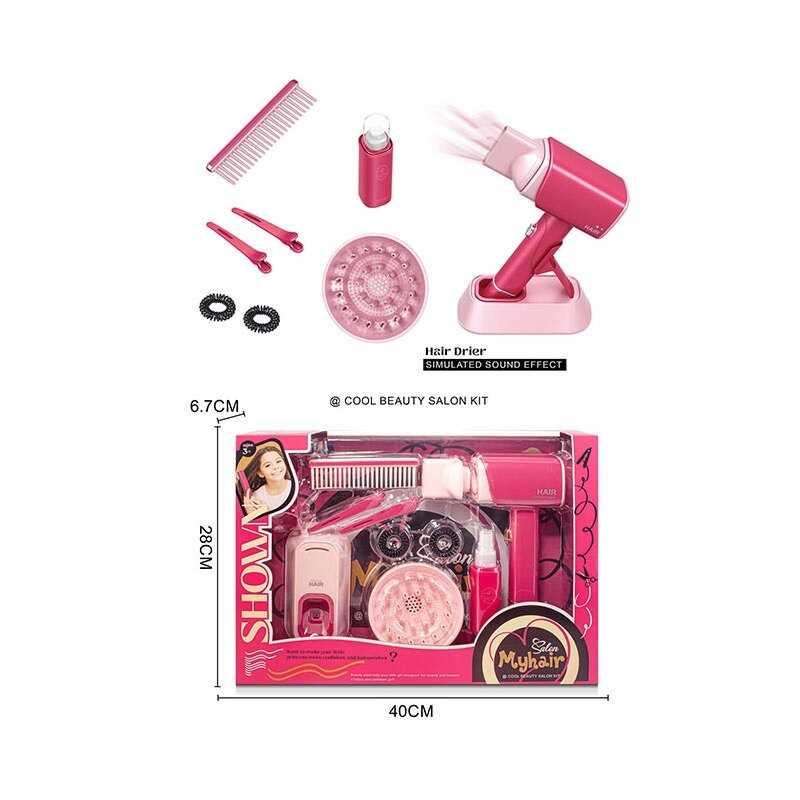 Набір перукаря 2802-3 (36/2) підсвічування, функціональний фен з підставкою, затискачі, 2 насадки, гребінець, пляшечка з, фото 1