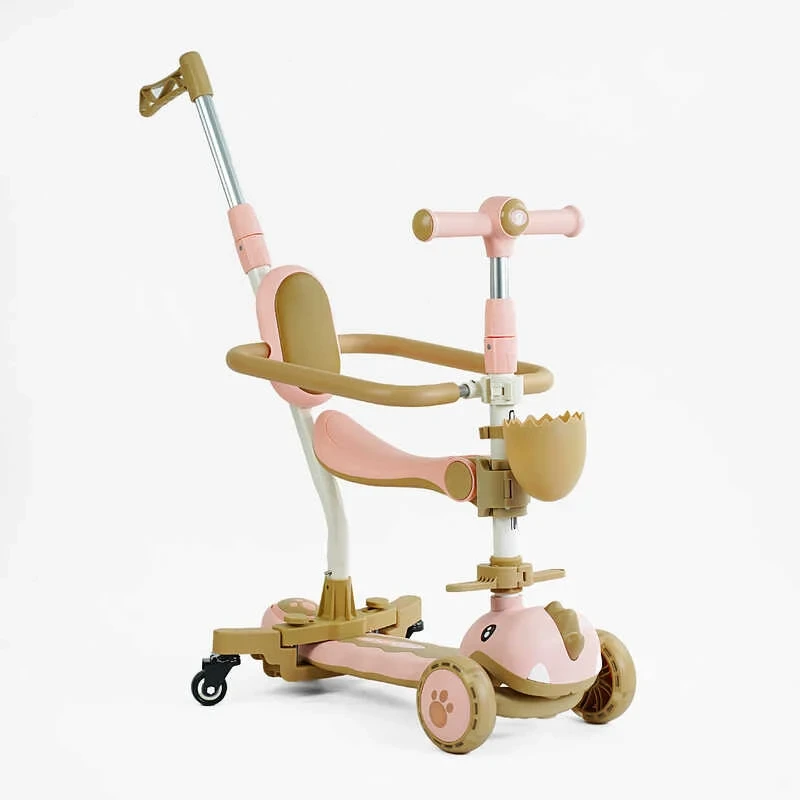 Самокат 5в1 "Skyper" GL-05558 (6) колеса PU 125х40мм зі світлом, УКР. МУЗИКА та підсвічування платформи, з ДОП. КОЛЕСАМИ, захисний, фото 1