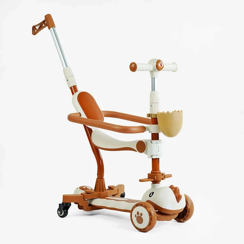 Самокат 5в1 "Skyper" GL-09077 (6) колеса PU 125х40мм зі світлом, УКР. МУЗИКА та підсвічування платформи, з ДОП. КОЛЕСАМИ, захисний, фото 1