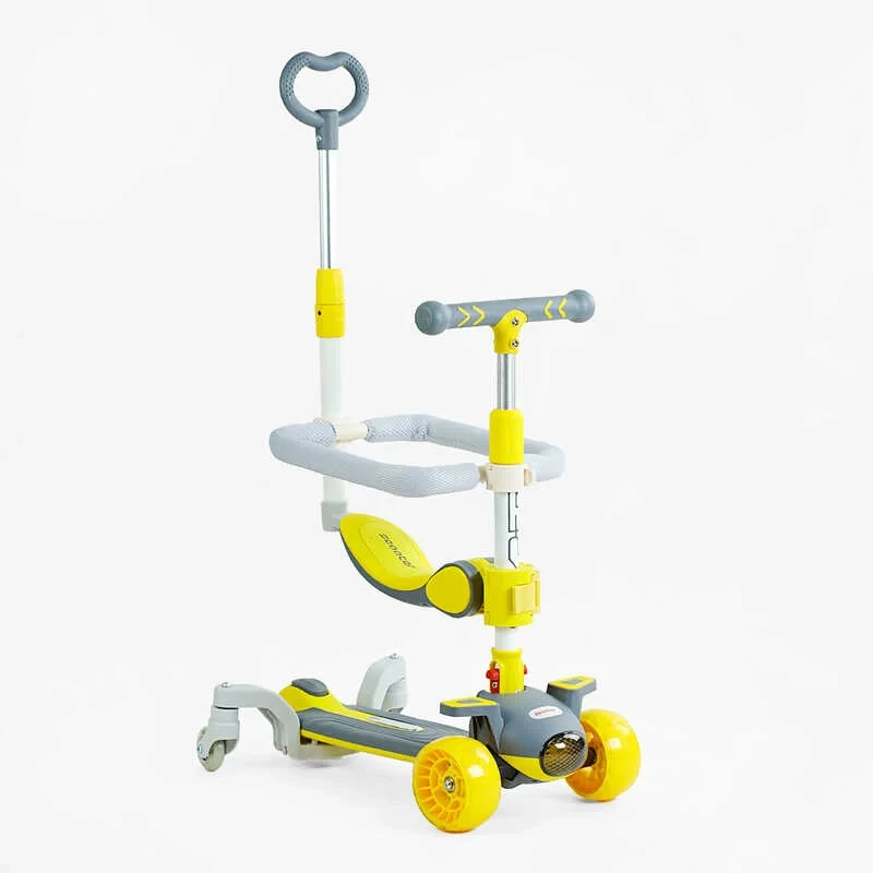 Самокат 5в1 "Skyper" J-06118 (6) колеса PU 125х40мм зі світлом, музика та підсвічування платформи, з ДОП. КОЛЕСАМИ, захисний, фото 1