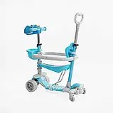 Самокат 5в1 P-92401 (1) Best Scooter, з ДОП. КОЛЕСАМИ, захисний бампер, PU колеса зі світлом, в коробці, фото 3