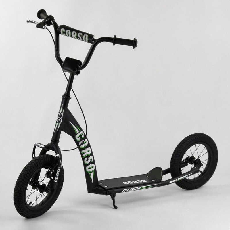 Самокат CR-T 0070 (1) "Corso" колеса надувні 12``, ручне переднє гальмо, фото 1