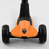 Самокат Lamborghini триколісний LB - 10200 (4) складане алюмінієве кермо, колеса PU зі світлом, в коробці, фото 4