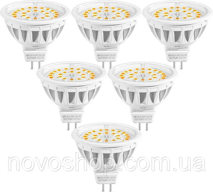 Світлодіодні лампи Uplight MR16 DC12V 6.5 Вт 3000K 6шт