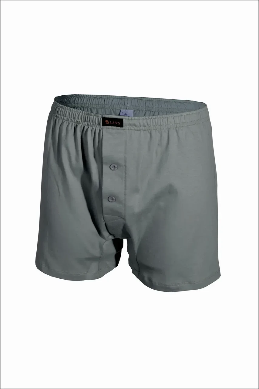 Однотонні боксерки чоловічі на ґудзиках Lans L01/003 бавовна оливкові, фото 1