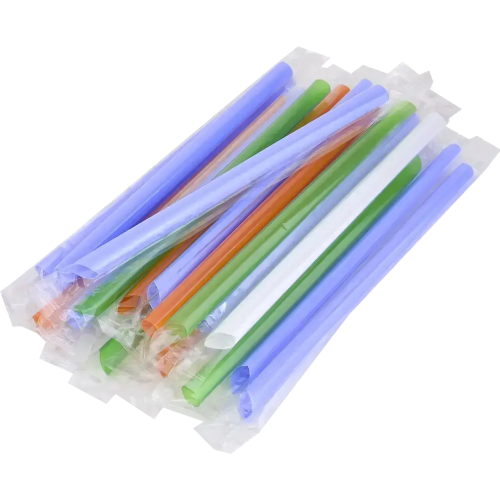 Трубочка Смузі для Bubble-Tea 10mm, мікс в інд. уп 200шт