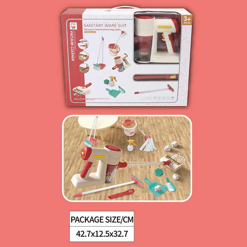 Пилосос 8006 (12) вакуумний, звук, мелодія, додаткова насадка, швабра, совок, щітка, губка, відро, в коробці, фото 1