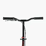 Самокат двоколісний "Skyper" S - 86735 (4) "Sirius", чорно-червоний, колеса PU 200 мм, 1 амортизатор, ручне гальмо, в коробці, фото 5