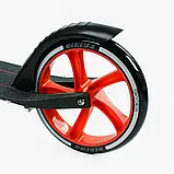 Самокат двоколісний "Skyper" S - 86735 (4) "Sirius", чорно-червоний, колеса PU 200 мм, 1 амортизатор, ручне гальмо, в коробці, фото 7