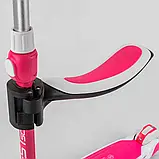 Самокат триколісний Best Scooter JS-41008/63204 (4) з сидінням, алюмінієве кермо, 3 колеса PU зі світлом, d = 12 см, фото 6