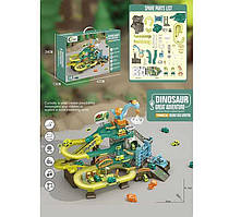 Трек 688-25 (12) 4 машинки, підіймальний кран, автоматичний підіймач, музика, підсвічування, наліпки, в коробці