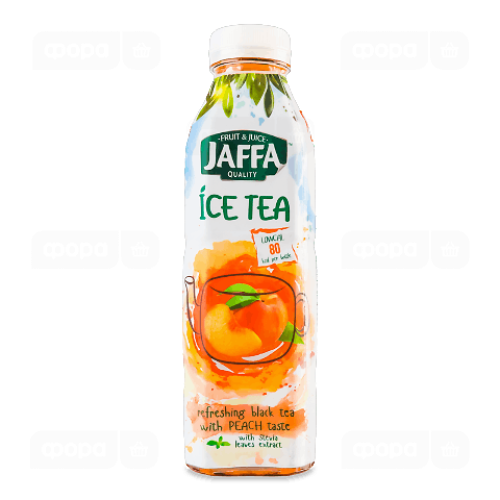 Чай холодний Jaffa Ice Tea чорний зі смаком персику з екстрактом листя стевії 0,5л