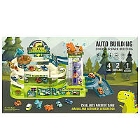 Трек T 103-55 A (6) парковка, підсвічування, звукові ефекти, 3 поверхи, 4 машинки, ліфт, 2 режими роботи, барикади, динозаврики, в